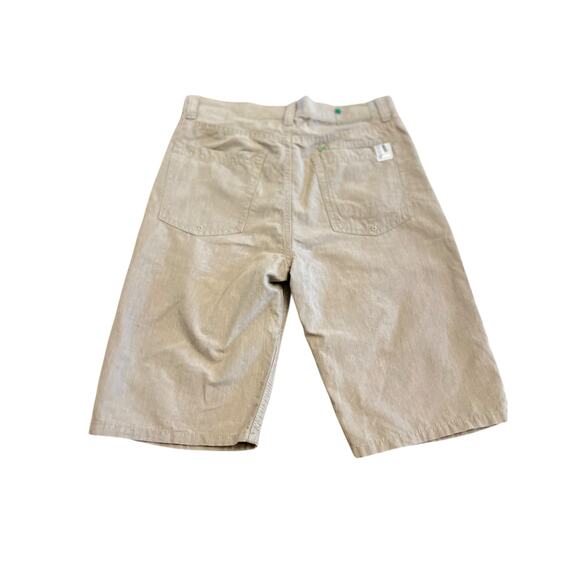 VANS BOYS LONG SKATEBOARD SHORTS VINTAGE TAN AND GREEN POCKETS SIZE 16 - Picture 2 of 12